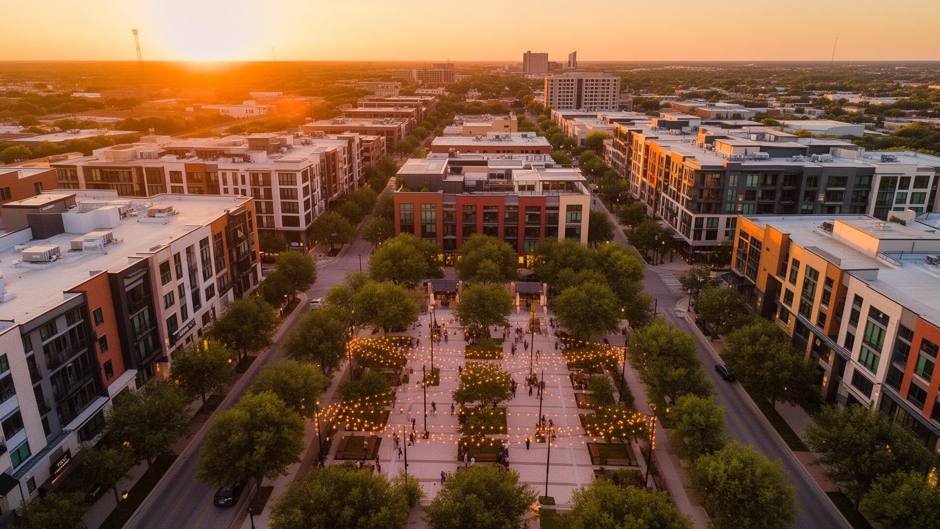 Aerial view of the Red Bird District in Dallas